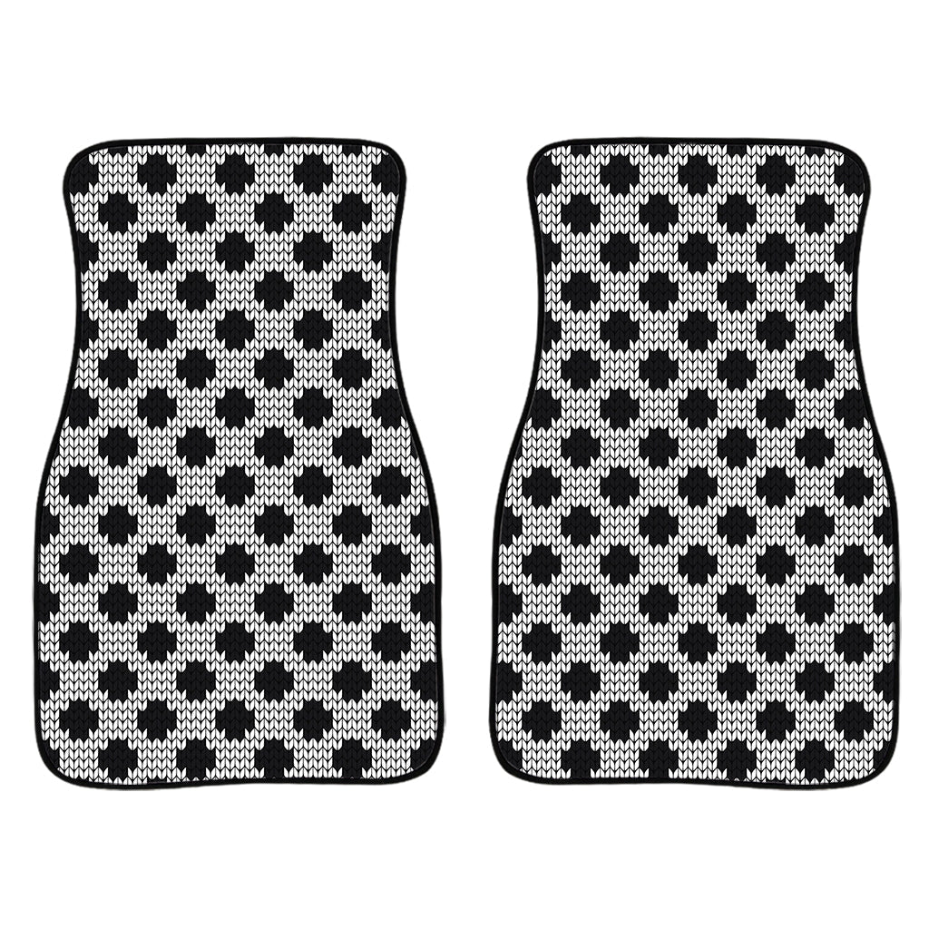 Polka Dot Knitted Pattern Print Front And Back Car Floor Mats/ Front Car Mat