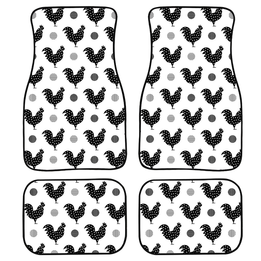 Polka Dot Rooster Pattern Print Front And Back Car Floor Mats/ Front Car Mat