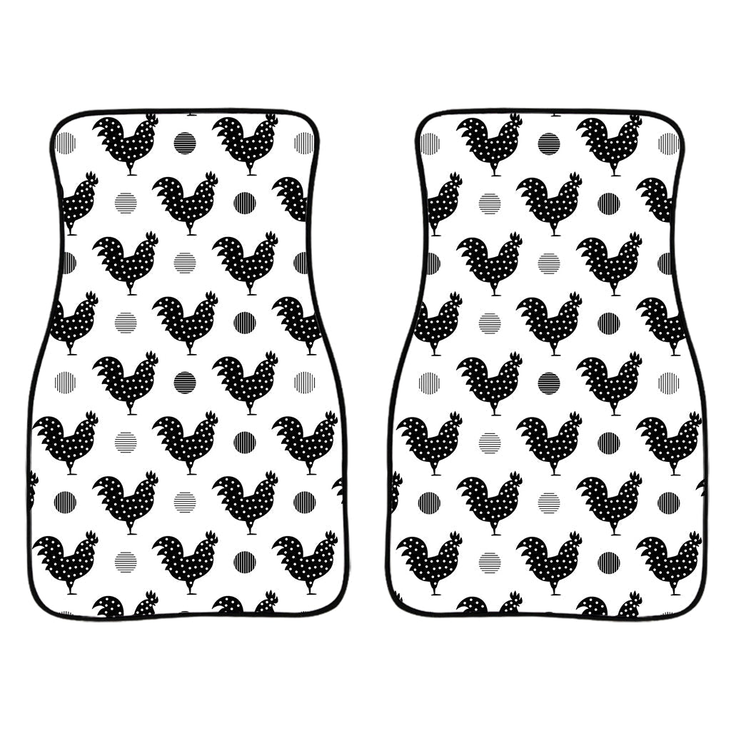 Polka Dot Rooster Pattern Print Front And Back Car Floor Mats/ Front Car Mat