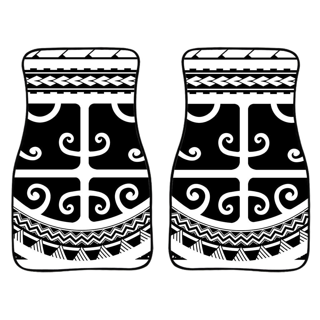 Polynesian Tribal Tattoo Pattern Print Front And Back Car Floor Mats/ Front Car Mat