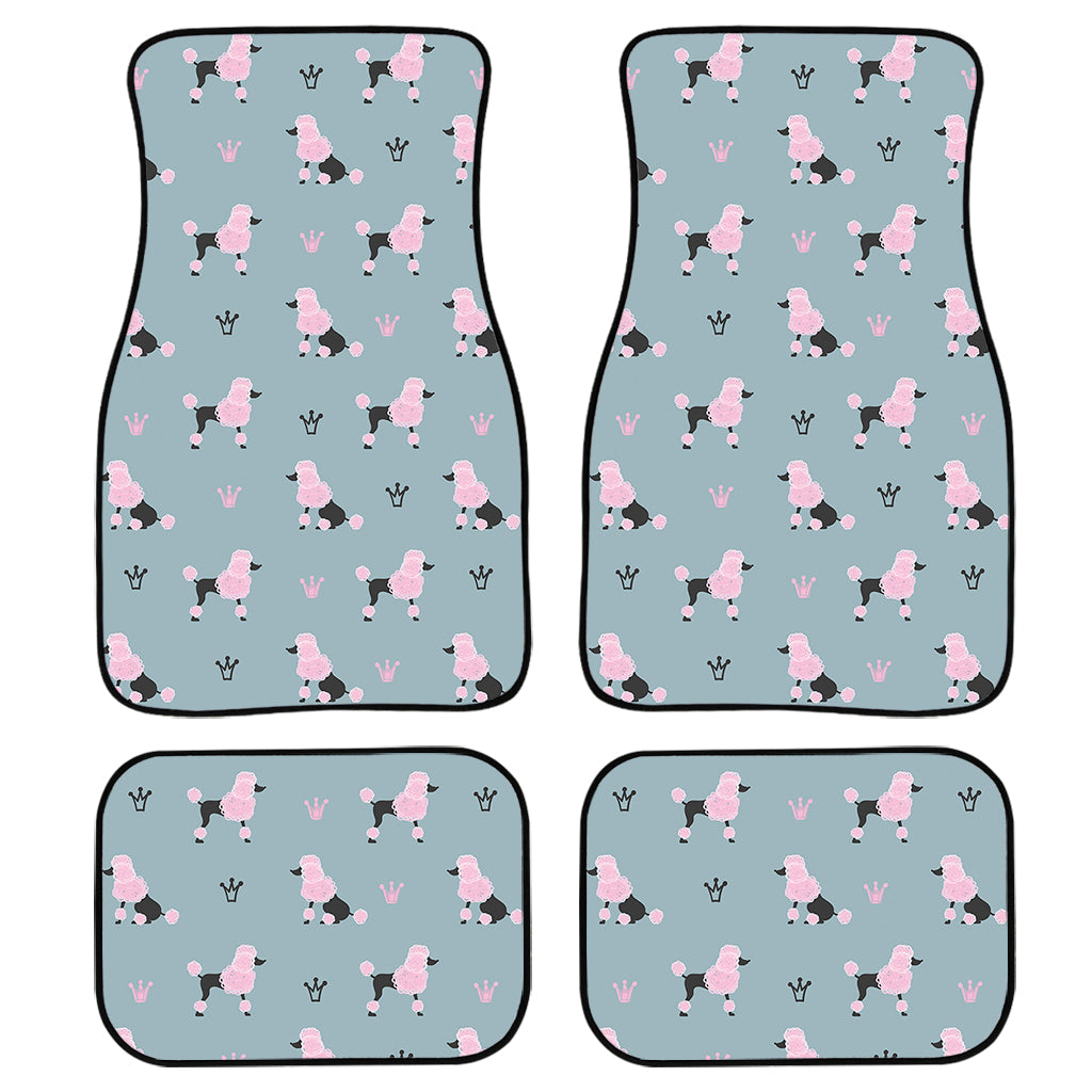 Poodle And Crown Pattern Print Front And Back Car Floor Mats/ Front Car Mat