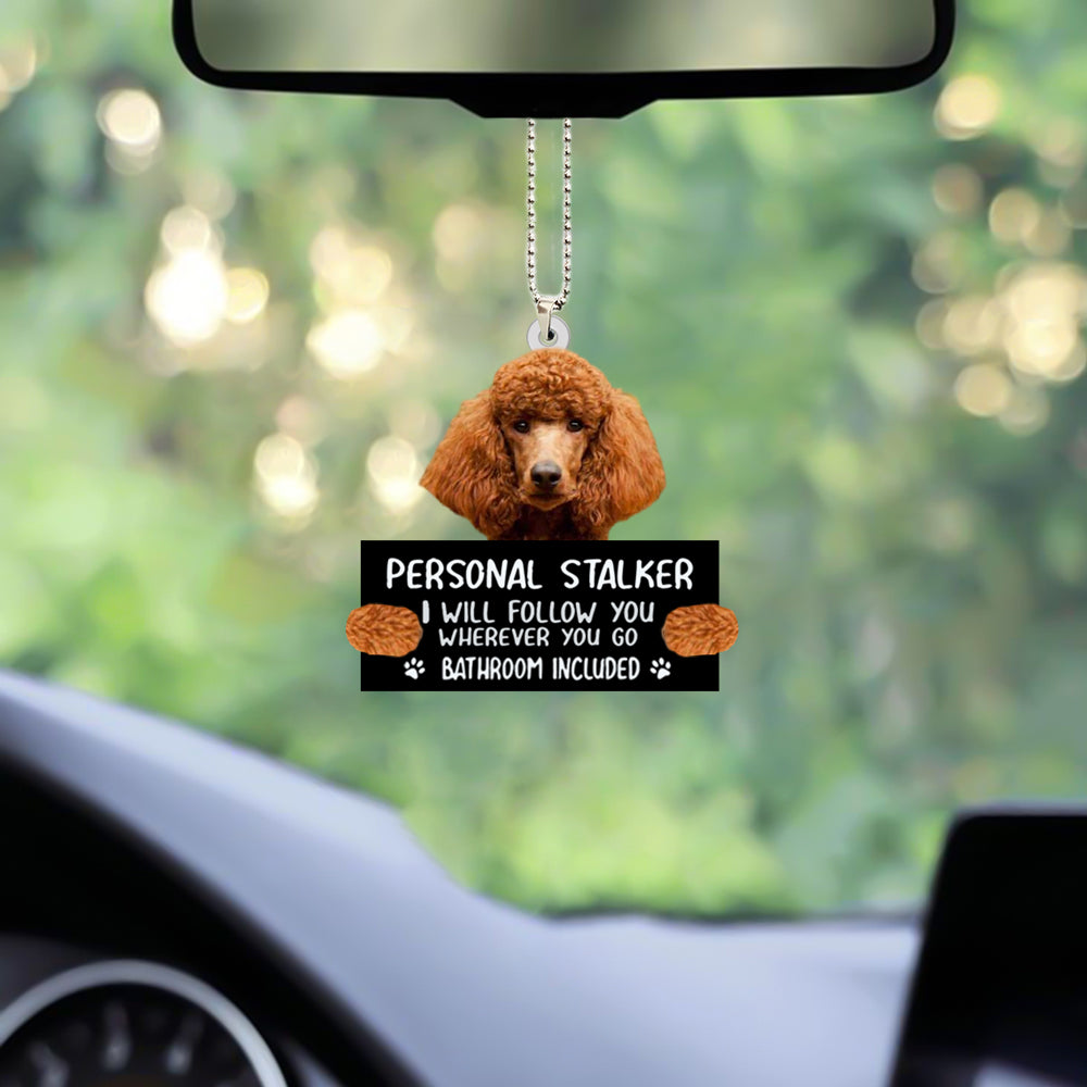 Poodle Personal Stalker Car Hanging Ornament Cute Dog Ornaments