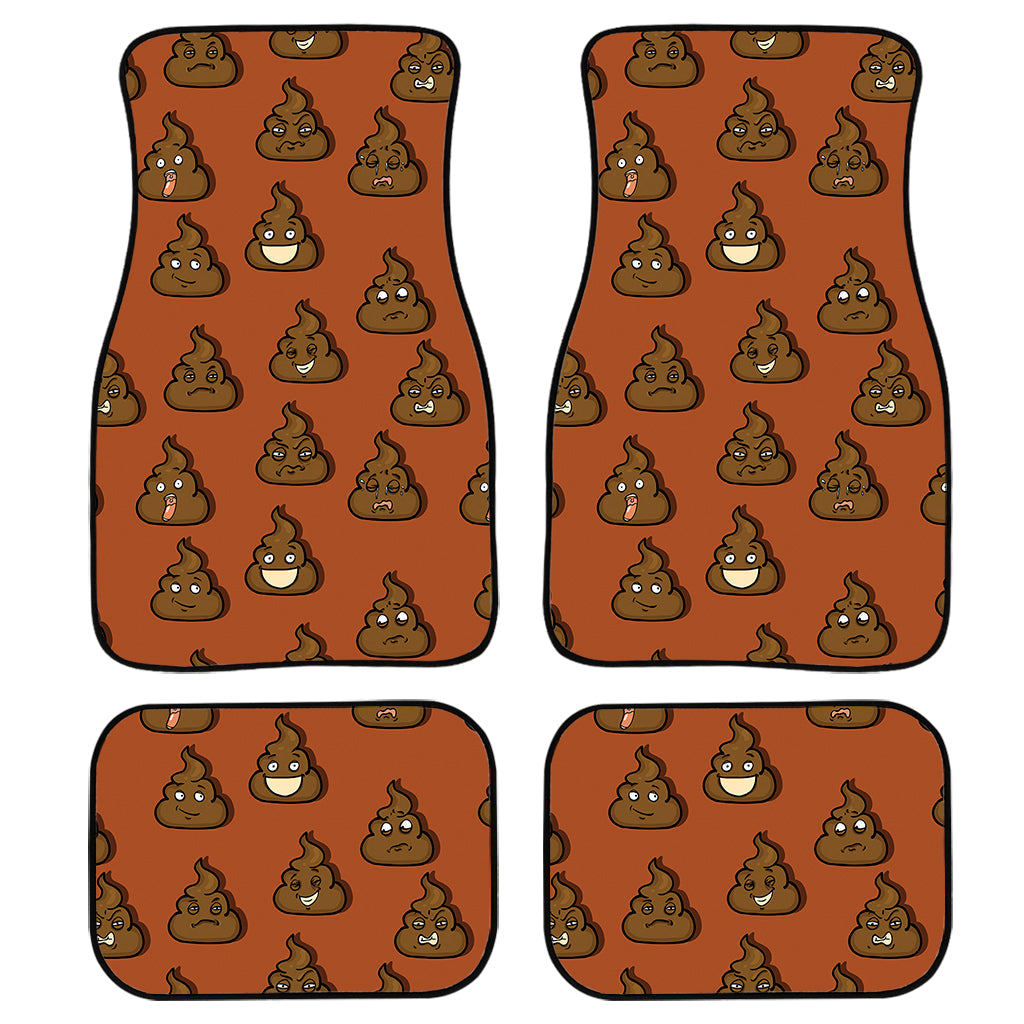 Poop Emoticons Pattern Print Front And Back Car Floor Mats/ Front Car Mat