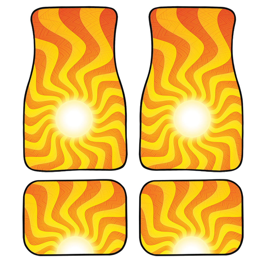 Psychedelic Burning Sun Print Front And Back Car Floor Mats/ Front Car Mat