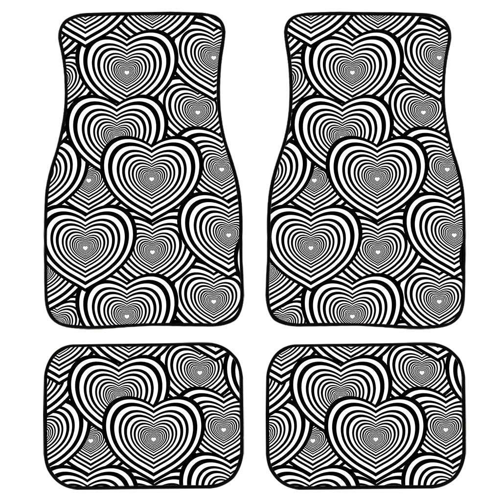 Psychedelic Heart Pattern Print Front And Back Car Floor Mats/ Front Car Mat