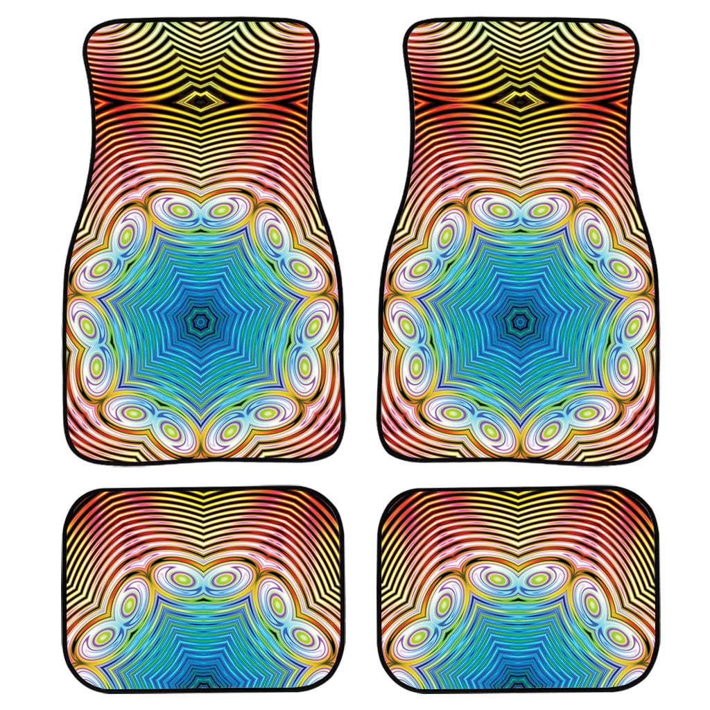 Psychedelic Kaleidoscope Print Front And Back Car Floor Mats/ Front Car Mat