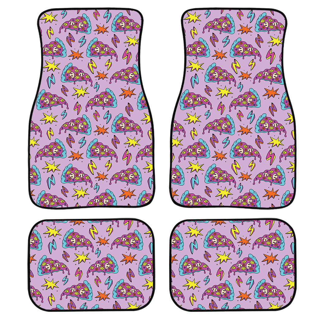 Psychedelic Pizza Pattern Print Front And Back Car Floor Mats/ Front Car Mat