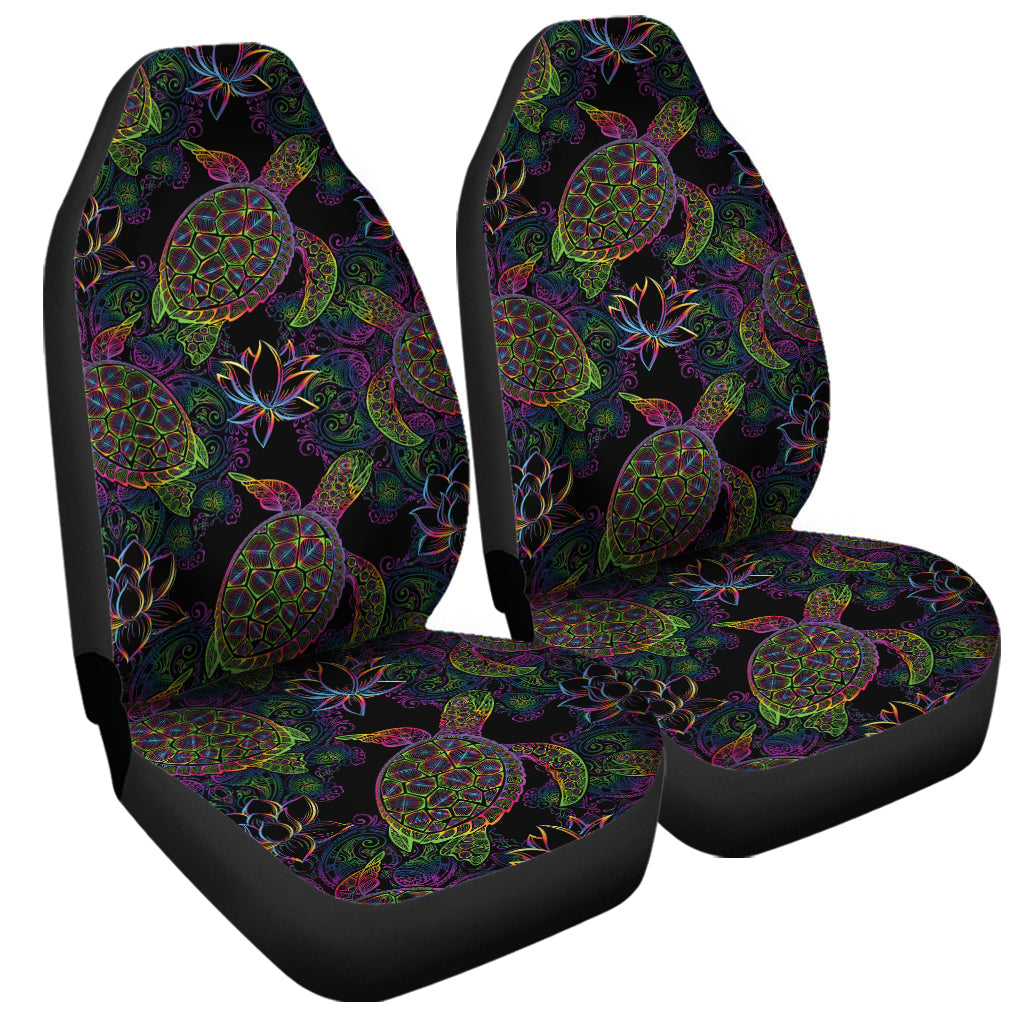 Psychedelic Sea Turtle Pattern Print Universal Fit Car Seat Covers
