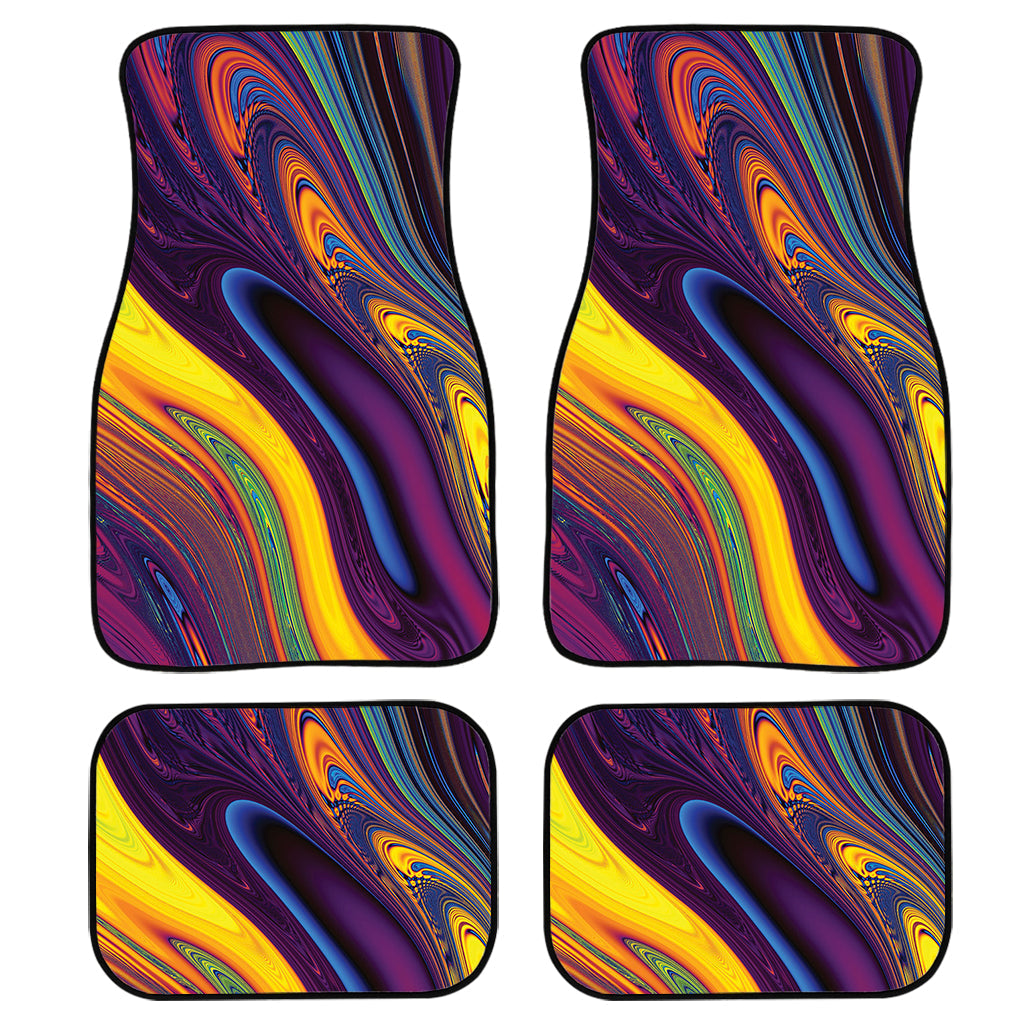 Psychedelic Trippy Fractal Print Front And Back Car Floor Mats/ Front Car Mat