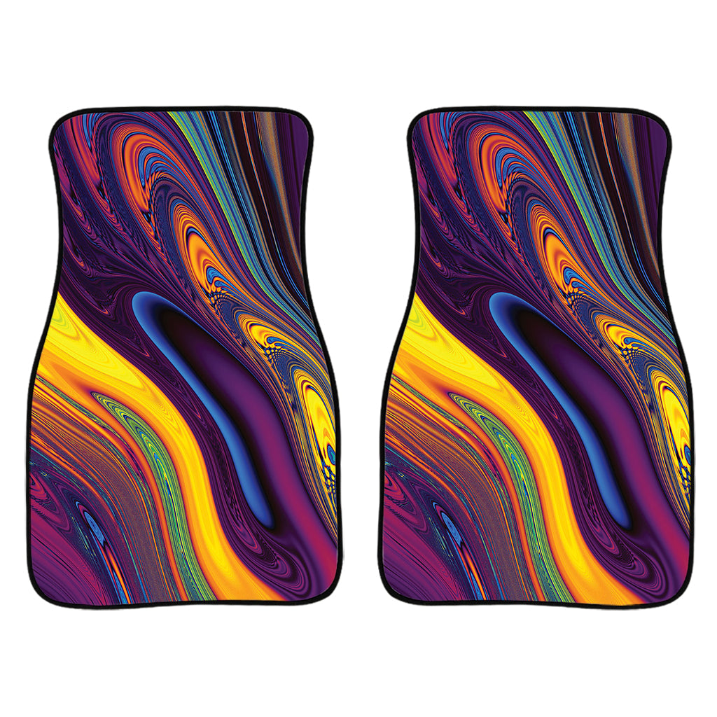 Psychedelic Trippy Fractal Print Front And Back Car Floor Mats/ Front Car Mat