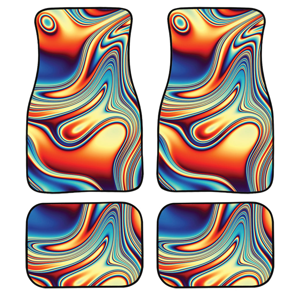 Psychedelic Wave Print Front And Back Car Floor Mats/ Front Car Mat