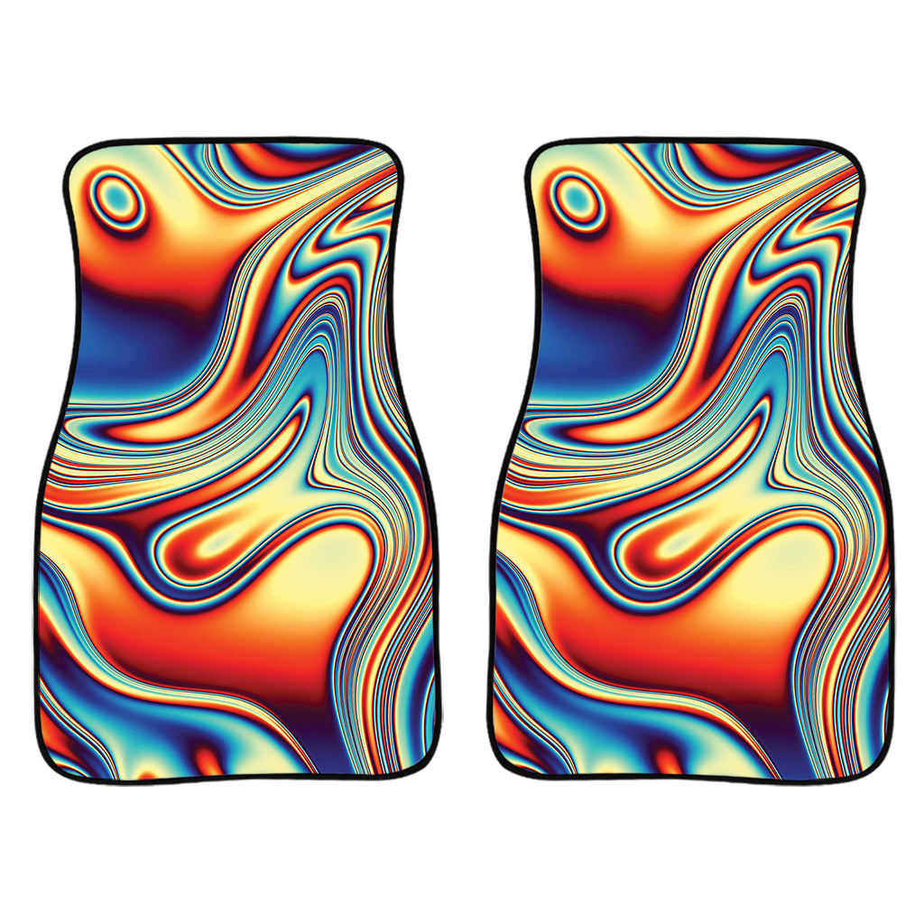 Psychedelic Wave Print Front And Back Car Floor Mats/ Front Car Mat