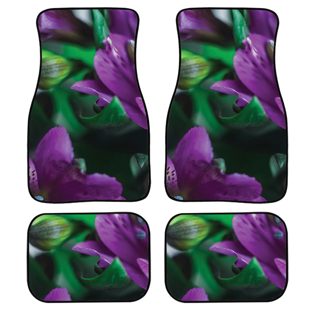 Purple Alstroemeria Print Front And Back Car Floor Mats/ Front Car Mat