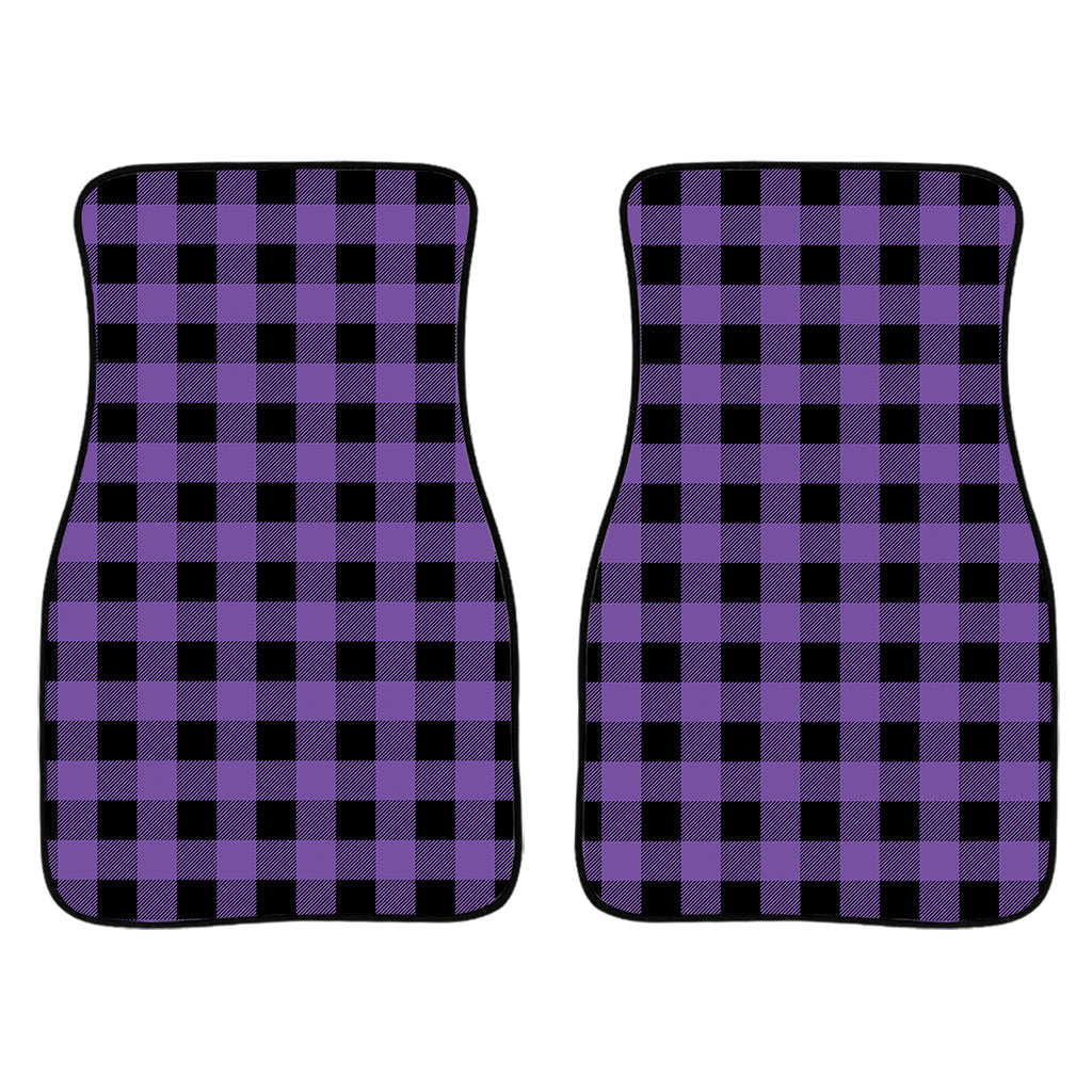 Purple And Black Buffalo Check Print Front And Back Car Floor Mats/ Front Car Mat