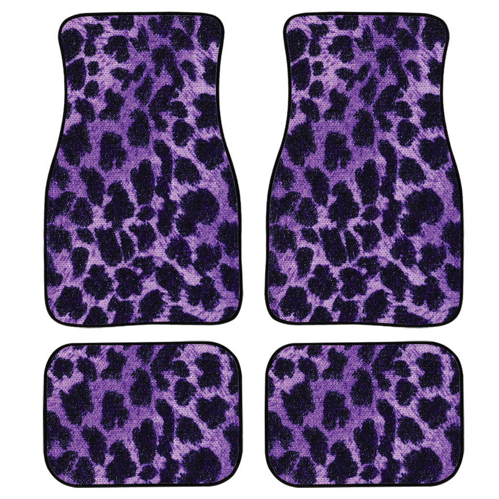 Purple And Black Cheetah Print Front And Back Car Floor Mats/ Front Car Mat