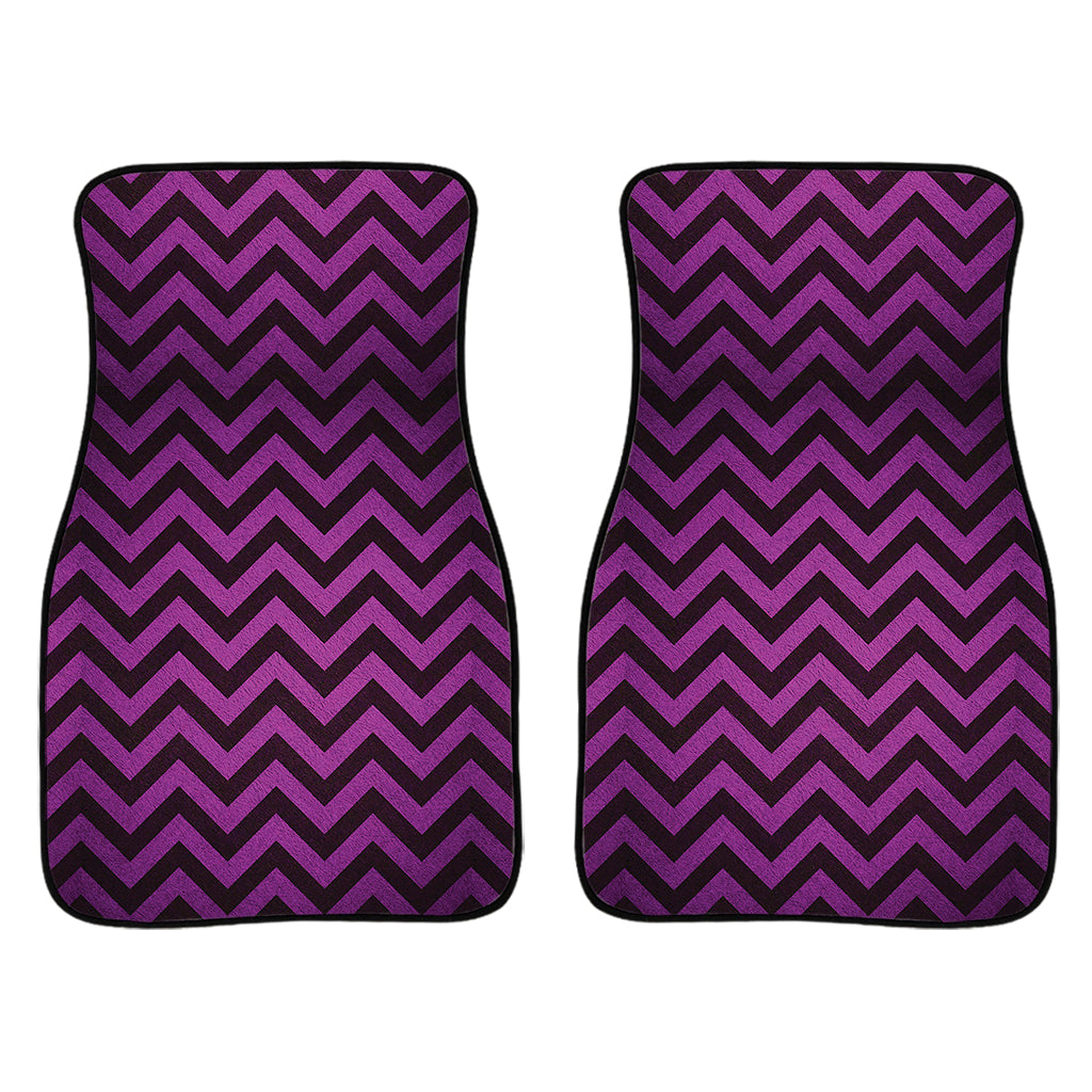 Purple And Black Chevron Pattern Print Front And Back Car Floor Mats/ Front Car Mat