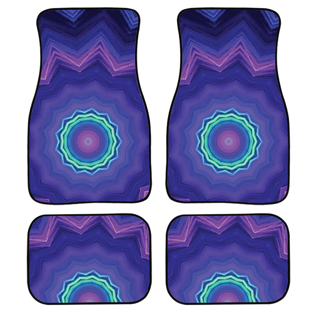 Purple And Blue Kaleidoscope Print Front And Back Car Floor Mats/ Front Car Mat