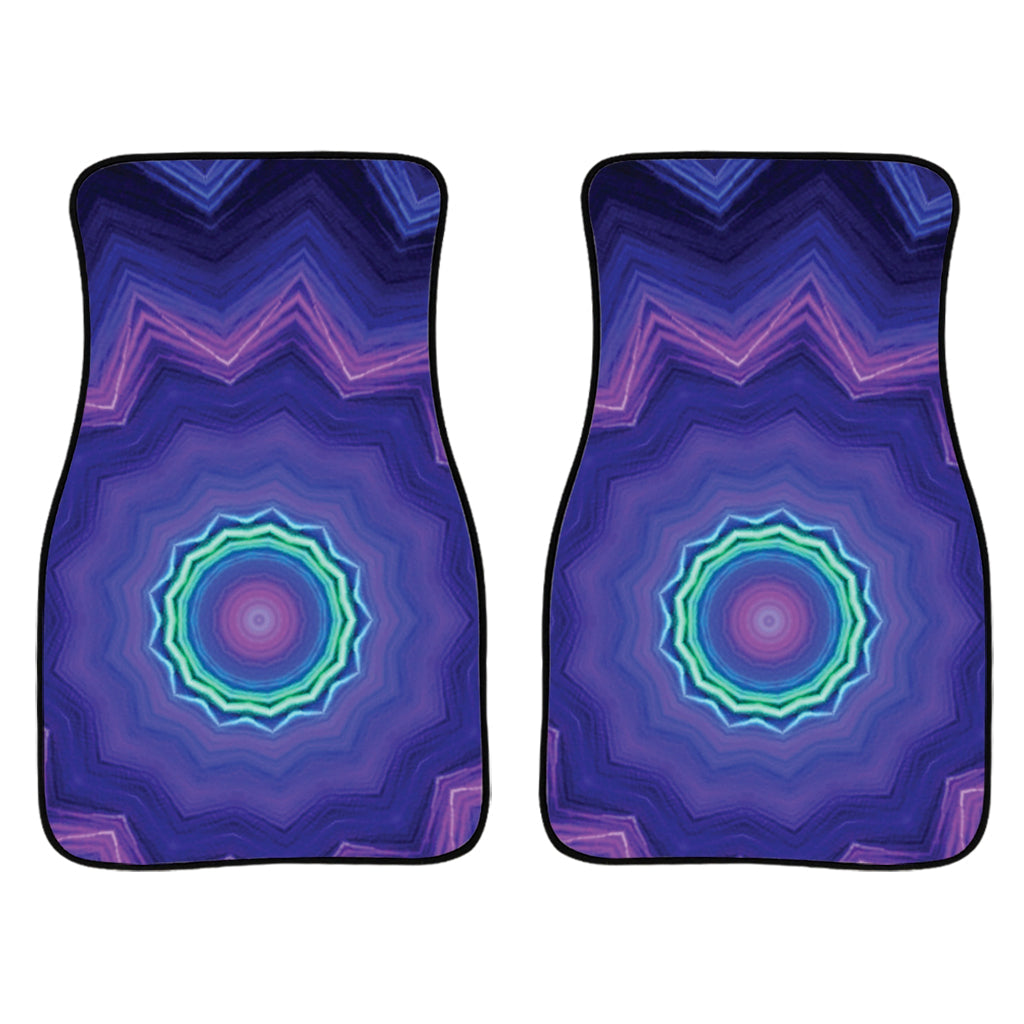 Purple And Blue Kaleidoscope Print Front And Back Car Floor Mats/ Front Car Mat