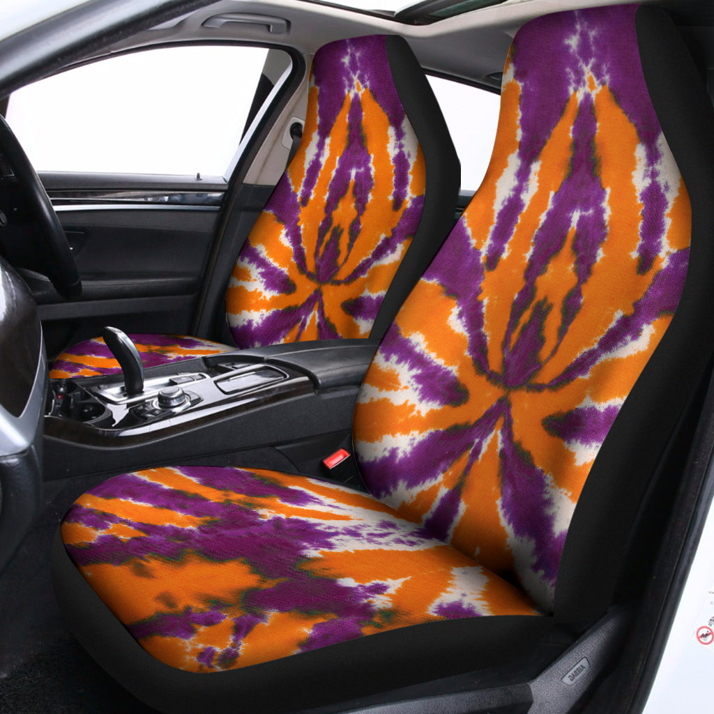 Purple And Orange Spider Tie Dye Print Universal Fit Car Seat Covers