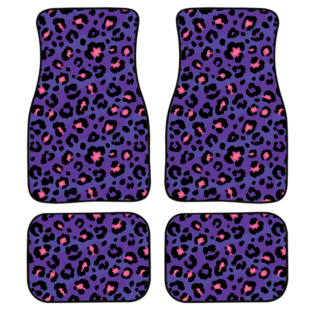 Purple And Pink Leopard Print Front And Back Car Floor Mats/ Front Car Mat