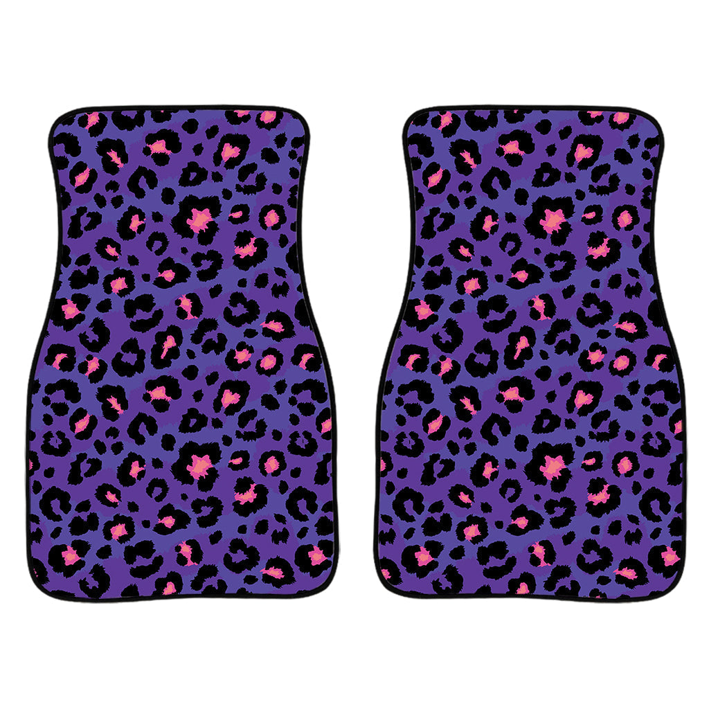 Purple And Pink Leopard Print Front And Back Car Floor Mats/ Front Car Mat