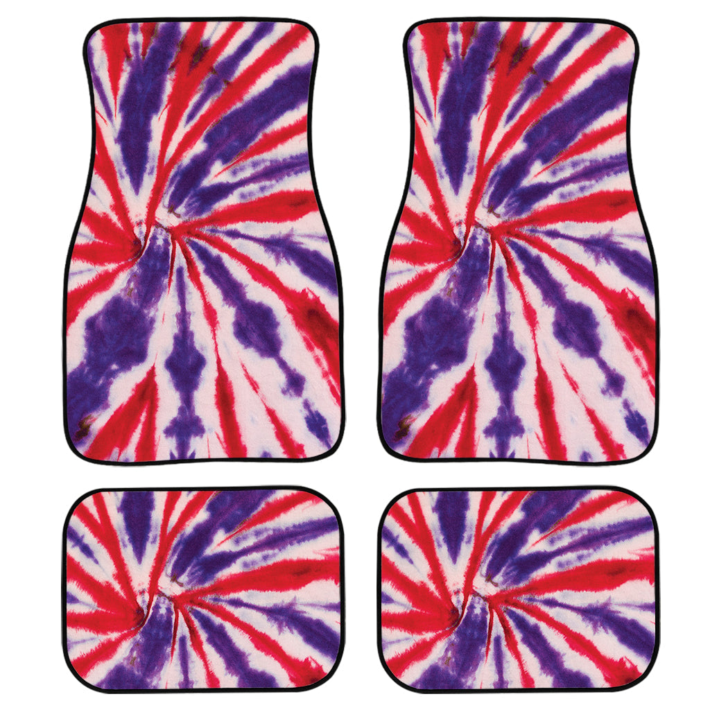 Purple And Red Spider Tie Dye Print Front And Back Car Floor Mats/ Front Car Mat