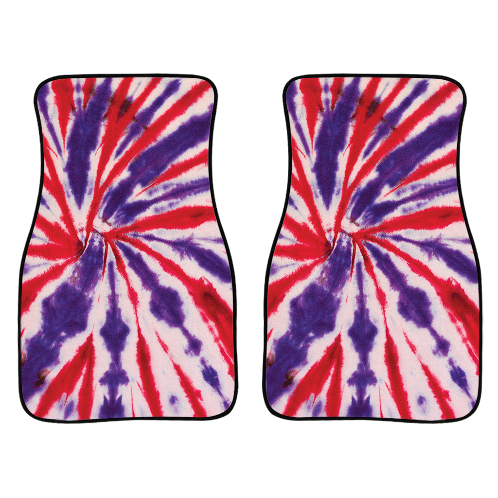 Purple And Red Spider Tie Dye Print Front And Back Car Floor Mats/ Front Car Mat