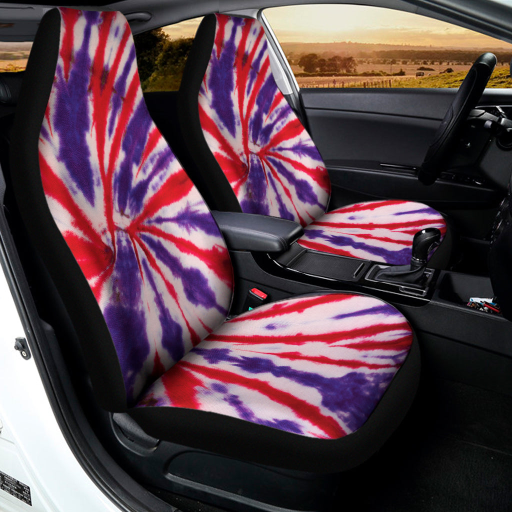 Purple And Red Spider Tie Dye Print Universal Fit Car Seat Covers