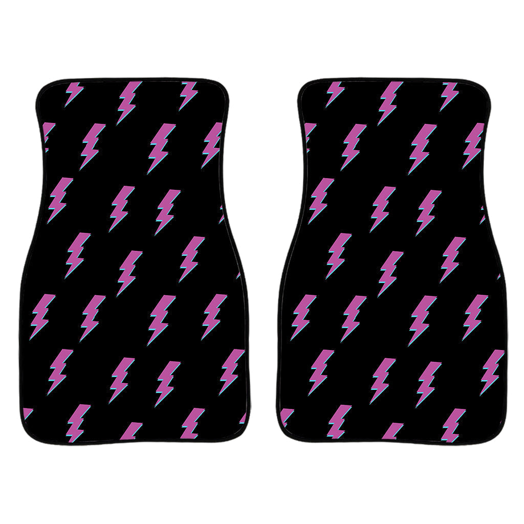 Purple And Teal Lightning Pattern Print Front And Back Car Floor Mats/ Front Car Mat