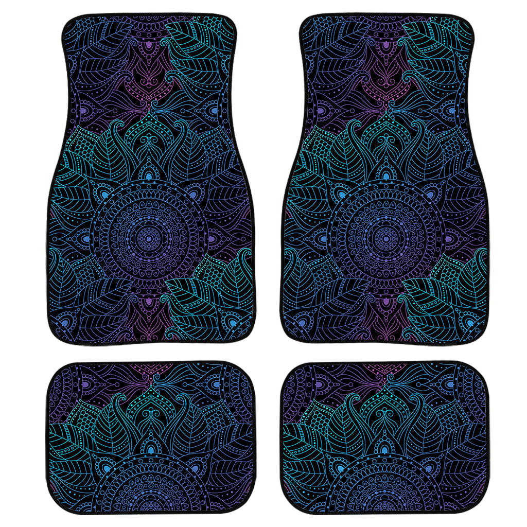 Purple And Teal Mandala Print Front And Back Car Floor Mats/ Front Car Mat