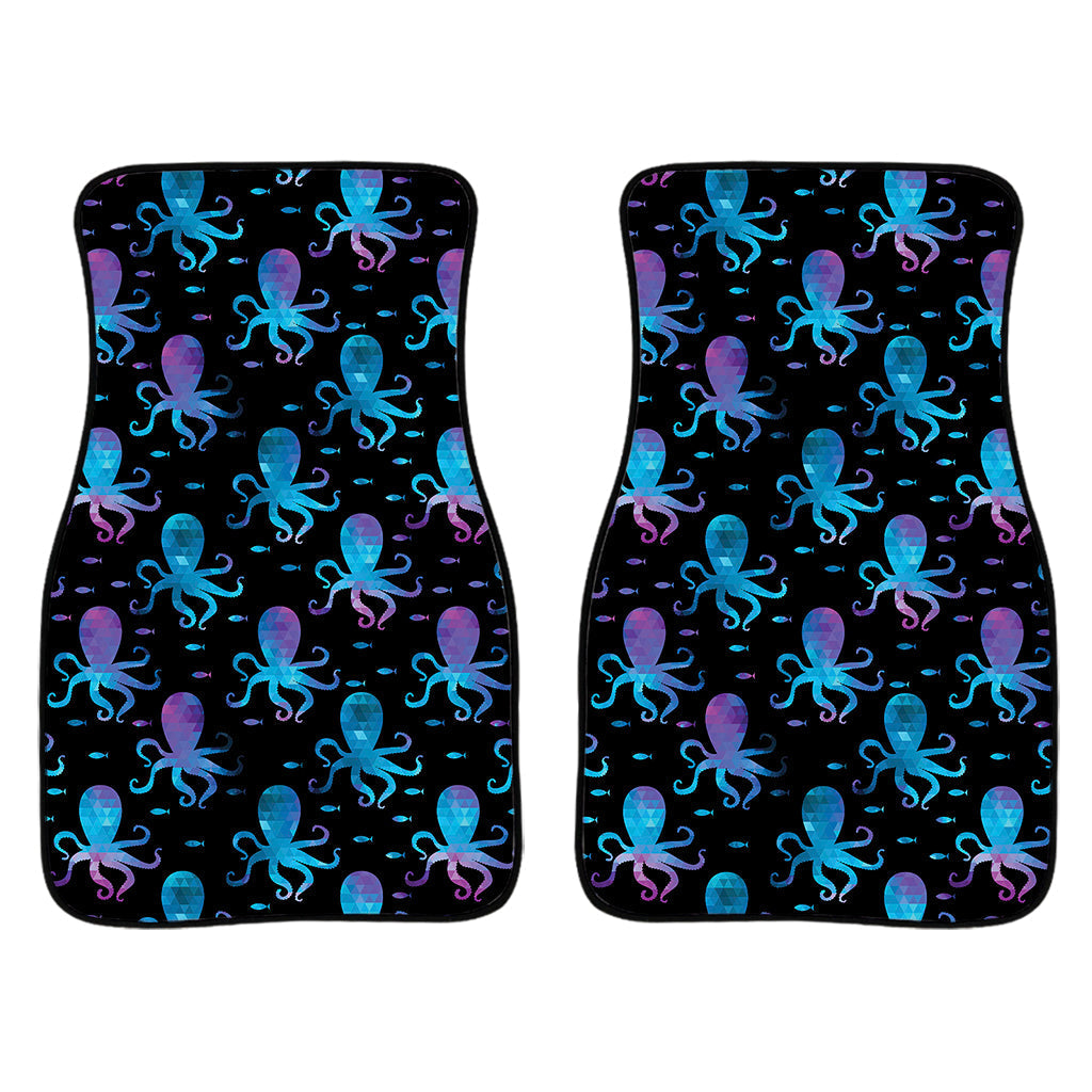 Purple And Teal Octopus Pattern Print Front And Back Car Floor Mats/ Front Car Mat