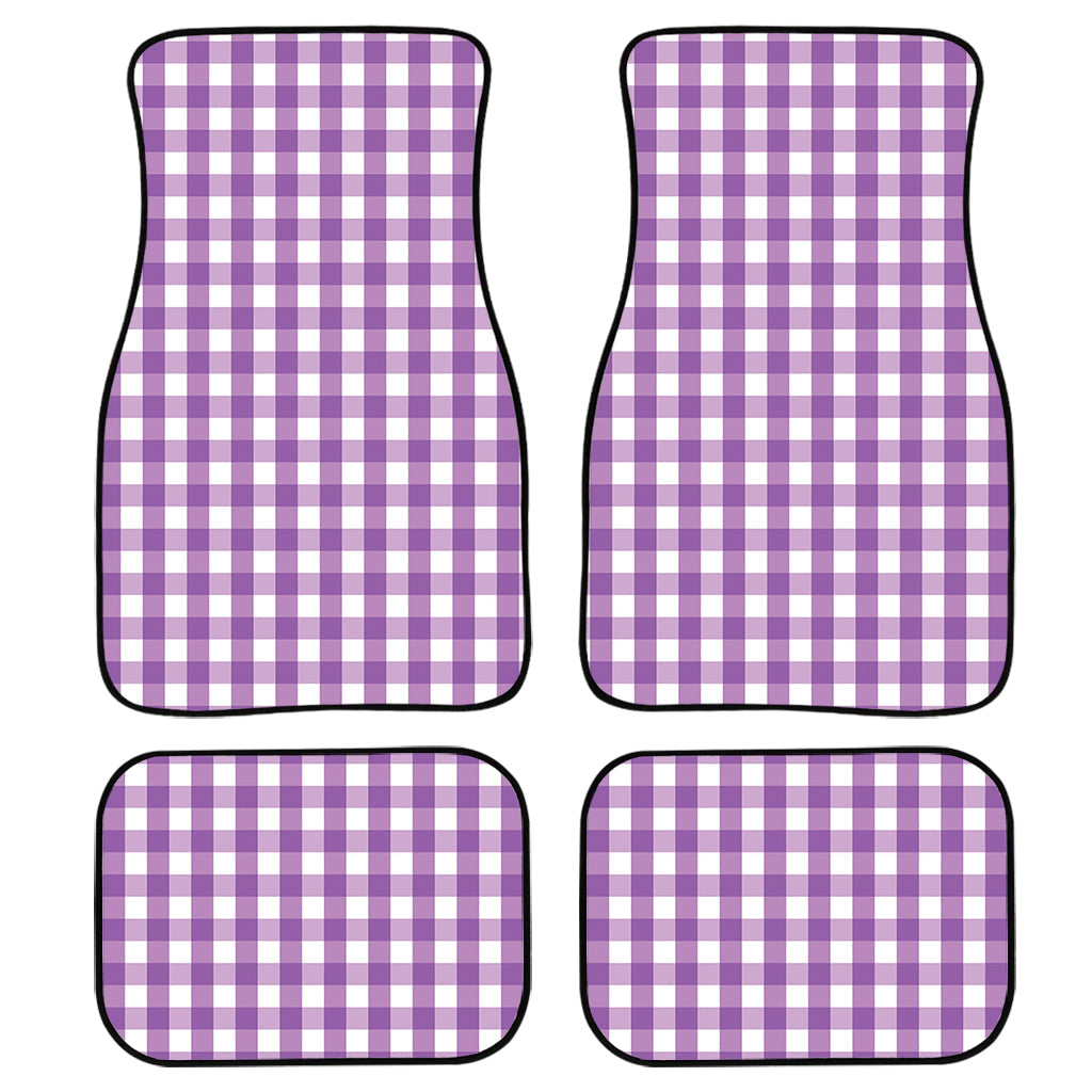 Purple And White Check Pattern Print Front And Back Car Floor Mats/ Front Car Mat