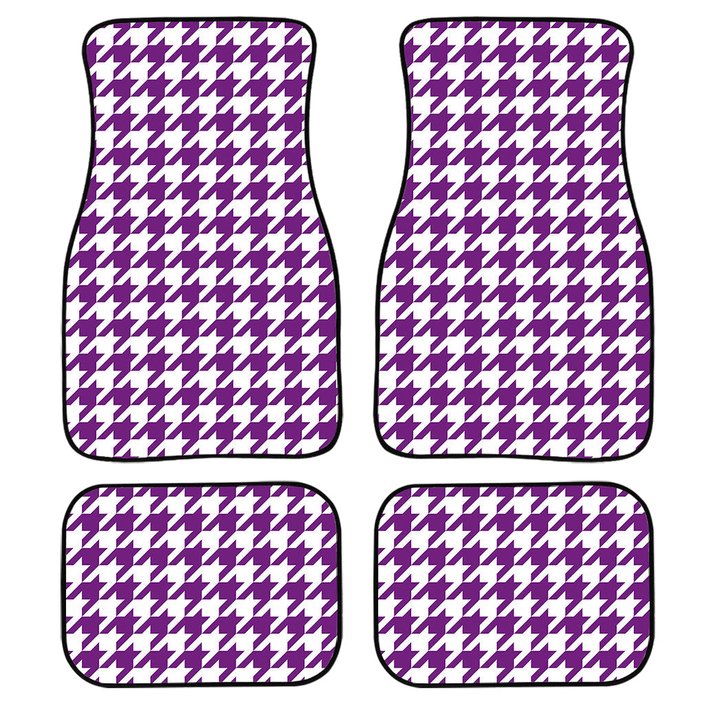 Purple And White Houndstooth Print Front And Back Car Floor Mats/ Front Car Mat