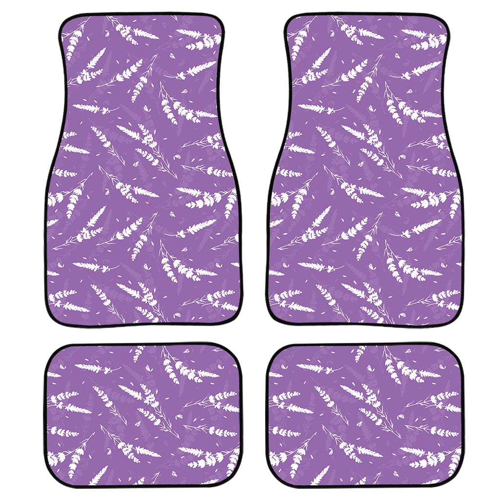 Purple And White Lavender Pattern Print Front And Back Car Floor Mats/ Front Car Mat