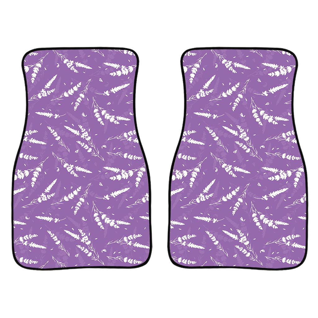 Purple And White Lavender Pattern Print Front And Back Car Floor Mats/ Front Car Mat