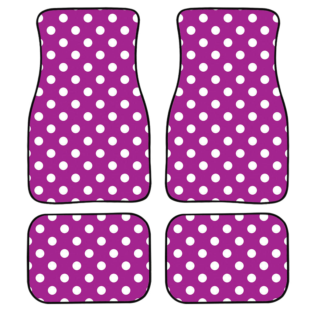 Purple And White Polka Dot Pattern Print Front And Back Car Floor Mats/ Front Car Mat
