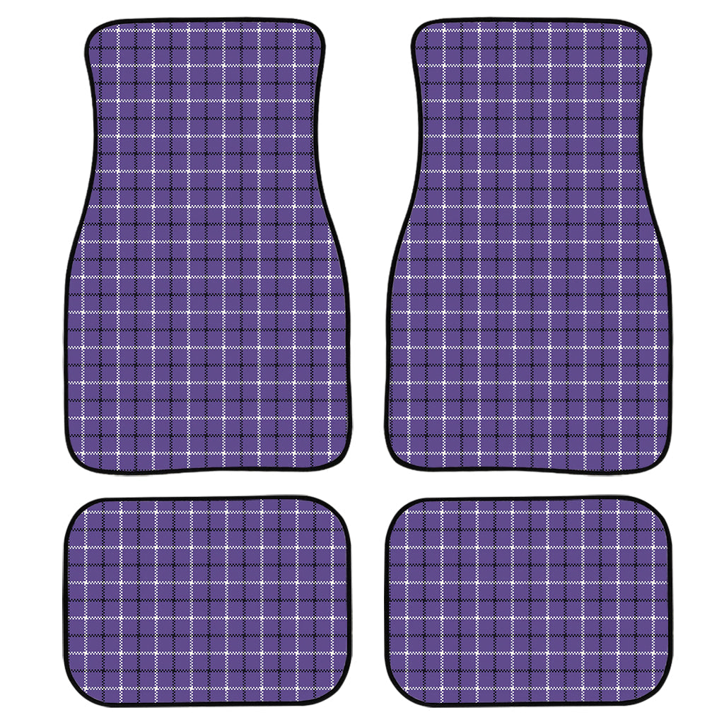 Purple And White Tattersall Print Front And Back Car Floor Mats/ Front Car Mat