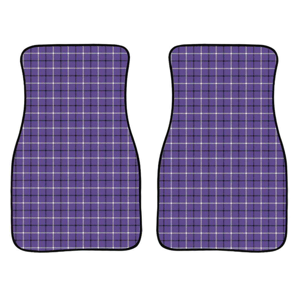 Purple And White Tattersall Print Front And Back Car Floor Mats/ Front Car Mat