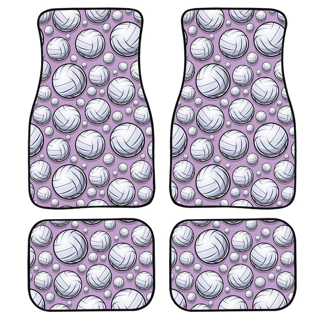 Purple And White Volleyball Print Front And Back Car Floor Mats/ Front Car Mat