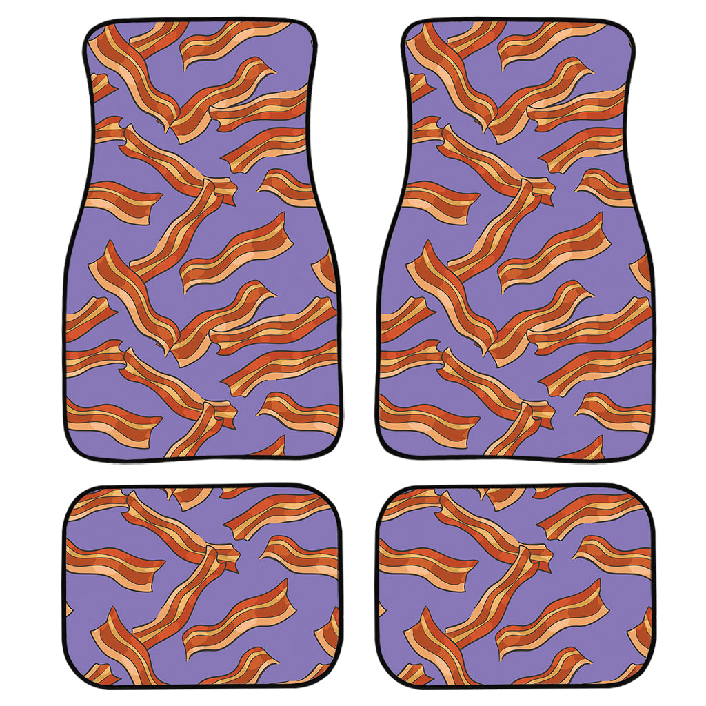 Purple Bacon Pattern Print Front And Back Car Floor Mats/ Front Car Mat