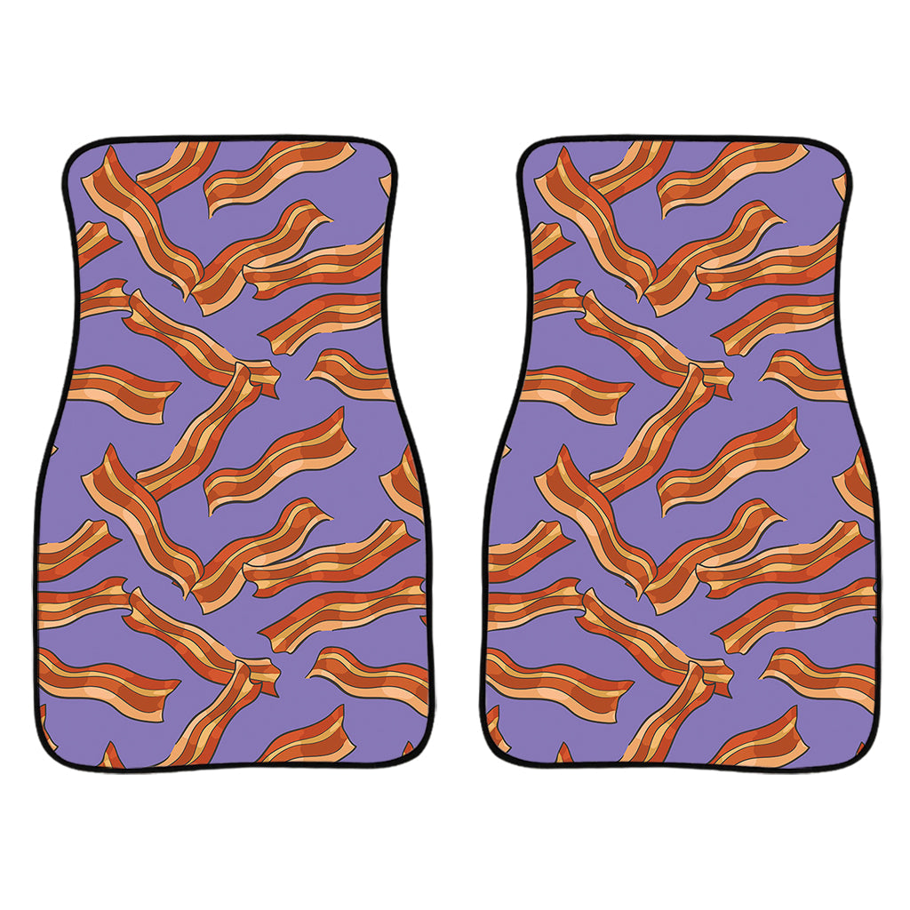 Purple Bacon Pattern Print Front And Back Car Floor Mats/ Front Car Mat
