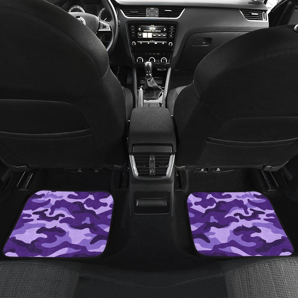 Purple Camouflage Print Front And Back Car Floor Mats/ Front Car Mat