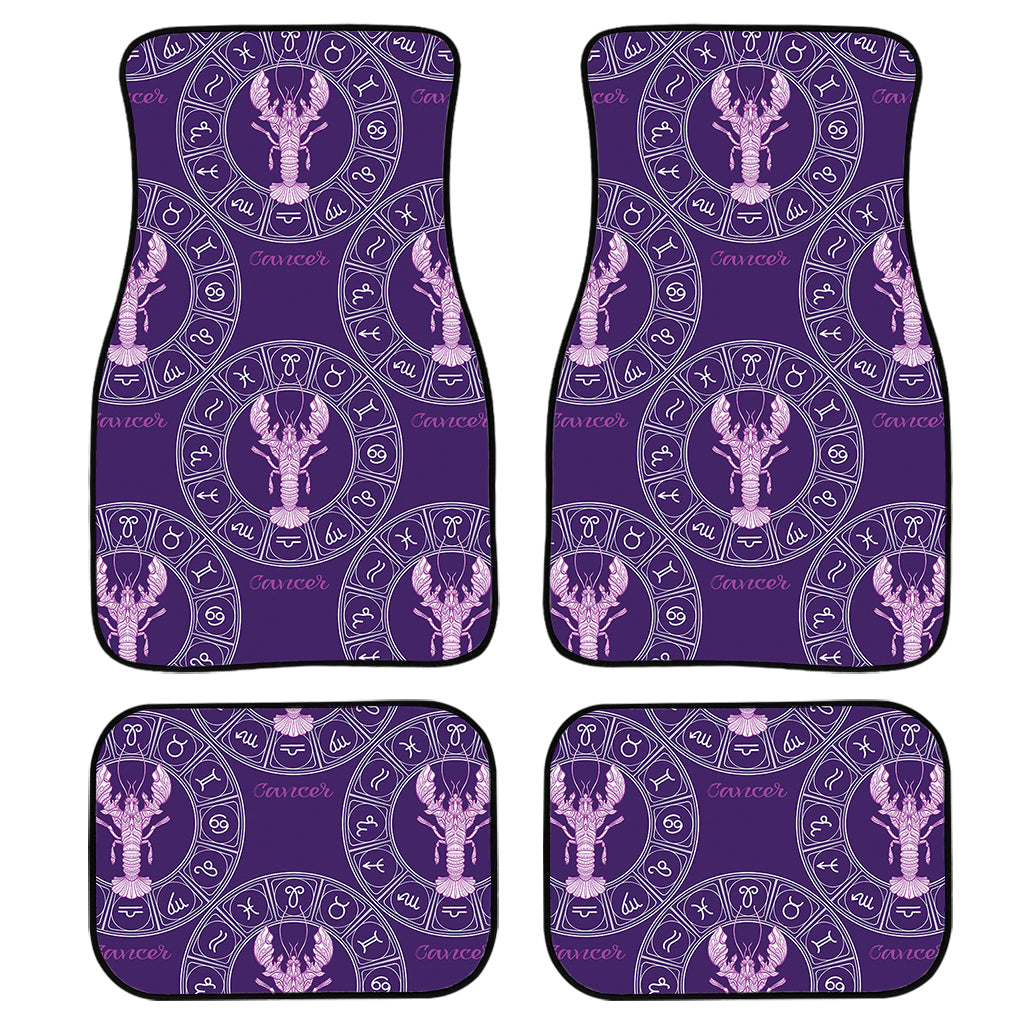 Purple Cancer Zodiac Pattern Print Front And Back Car Floor Mats/ Front Car Mat