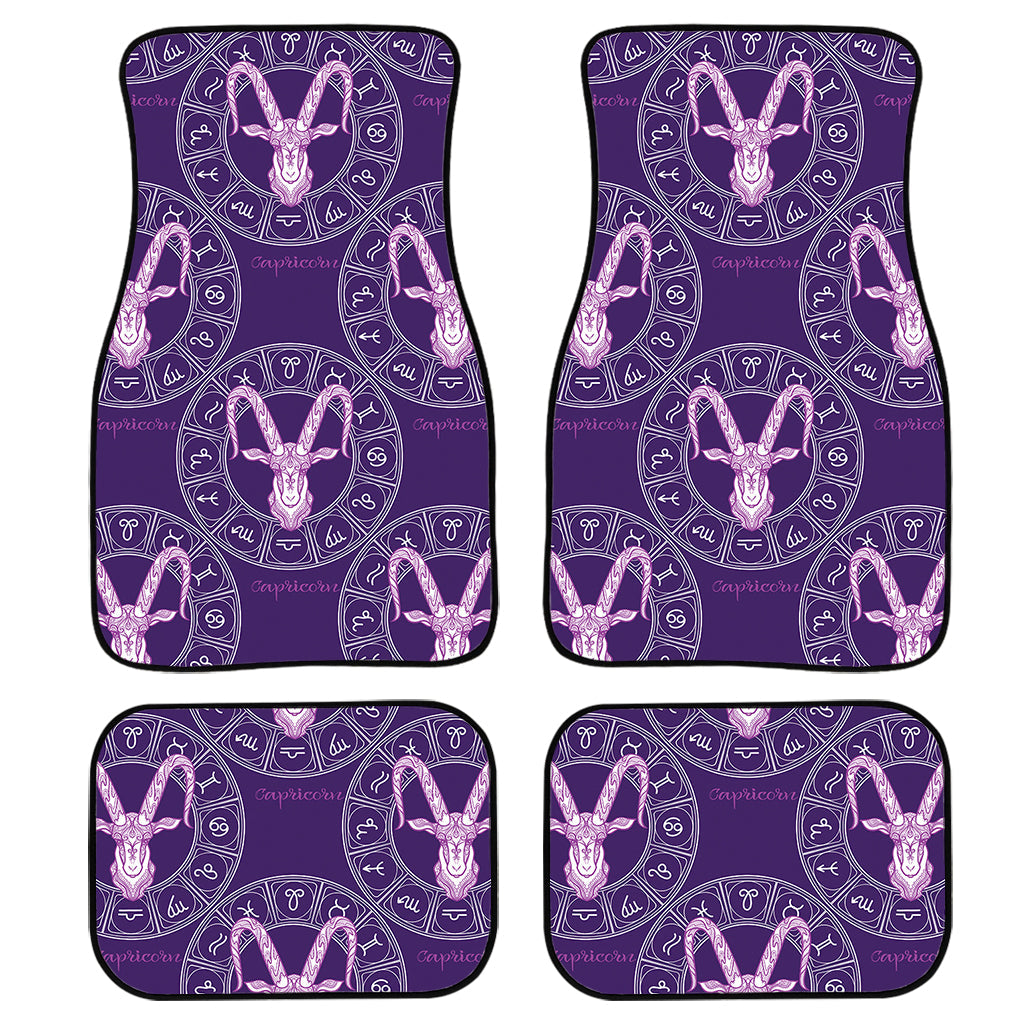Purple Capricorn Zodiac Pattern Print Front And Back Car Floor Mats/ Front Car Mat