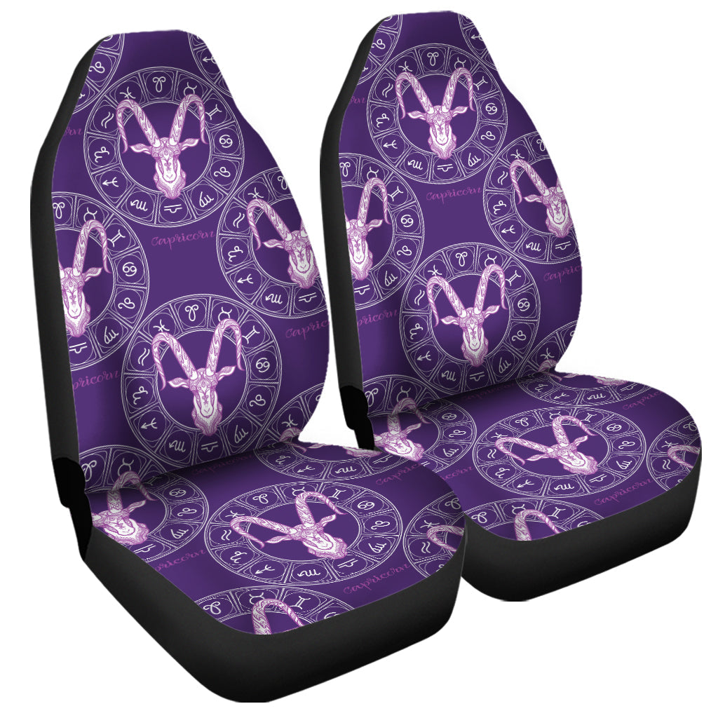 Purple Capricorn Zodiac Pattern Print Universal Fit Car Seat Covers