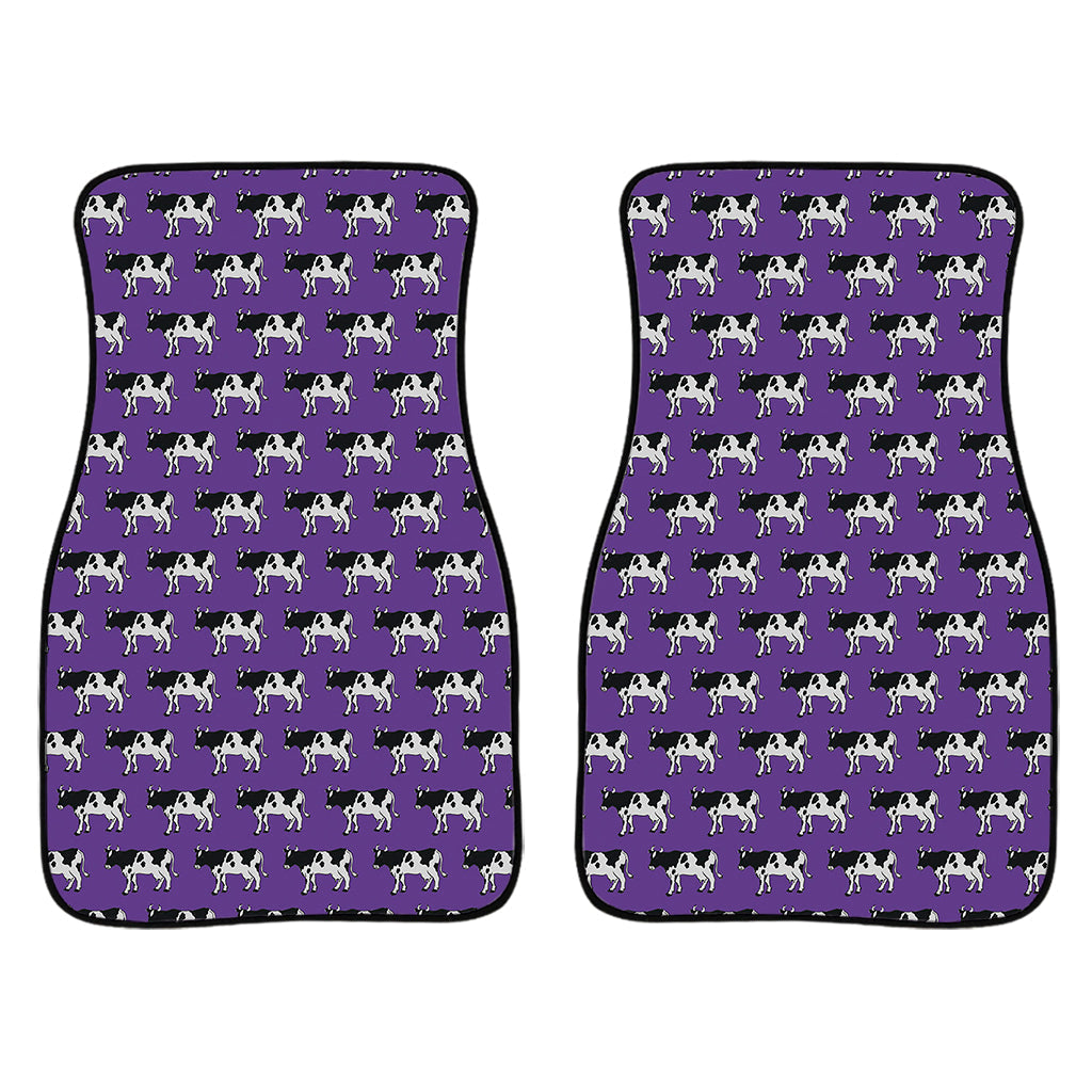 Purple Cow Pattern Print Front And Back Car Floor Mats/ Front Car Mat