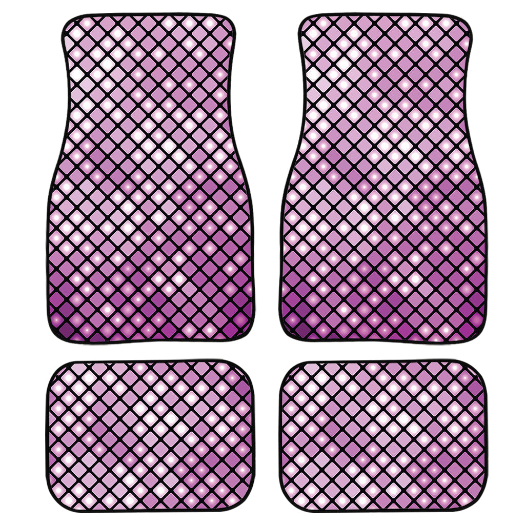 Purple Disco Lights Pattern Print Front And Back Car Floor Mats/ Front Car Mat