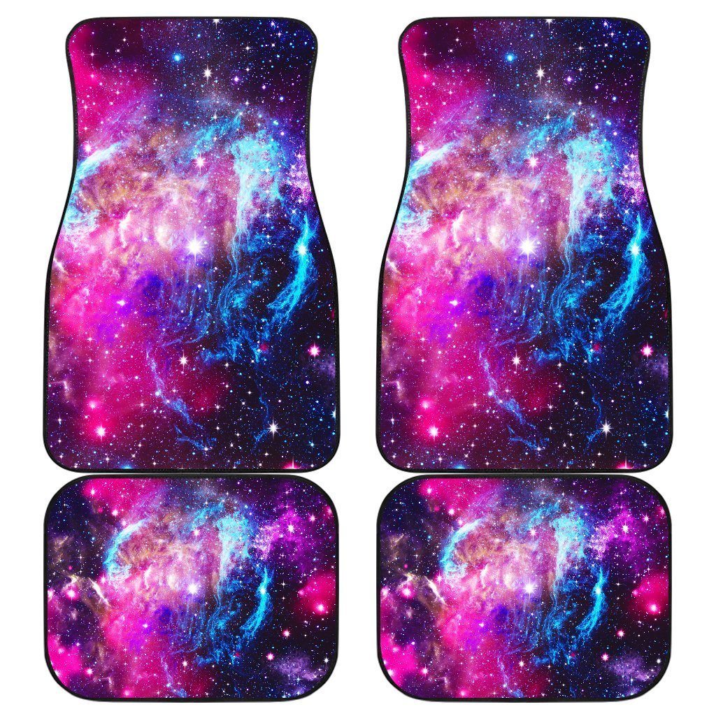 Purple Galaxy Space Blue Stardust Print Front And Back Car Floor Mats/ Front Car Mat