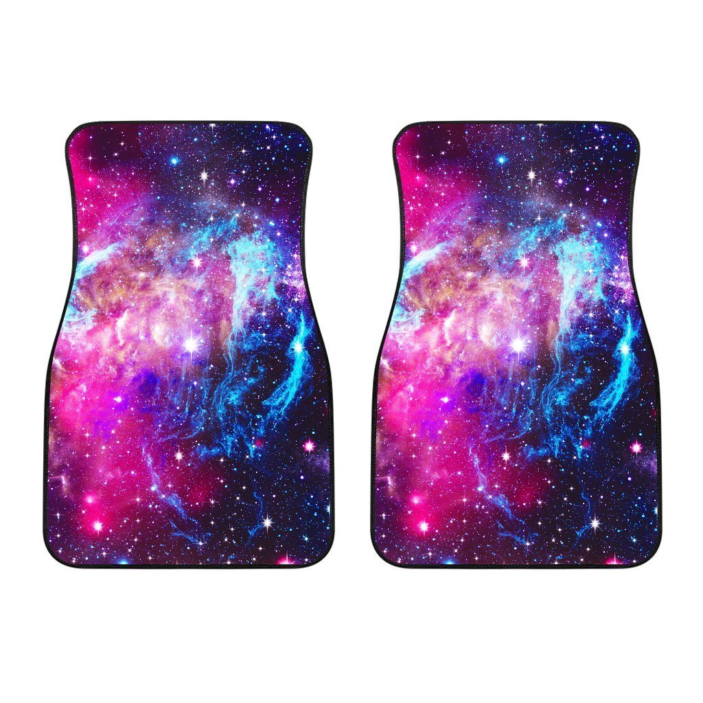 Purple Galaxy Space Blue Stardust Print Front And Back Car Floor Mats/ Front Car Mat