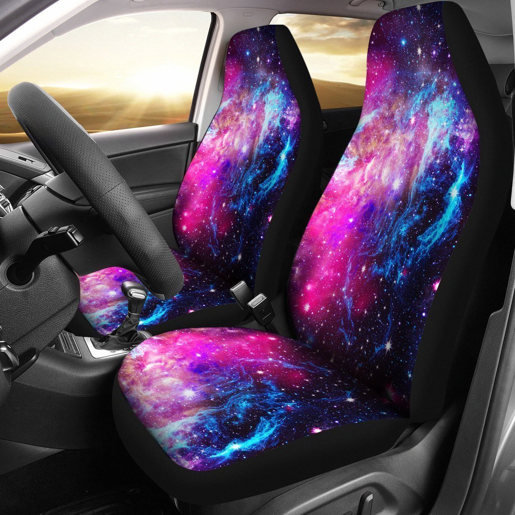 Purple Galaxy Space Blue Stardust Print Universal Fit Car Seat Covers